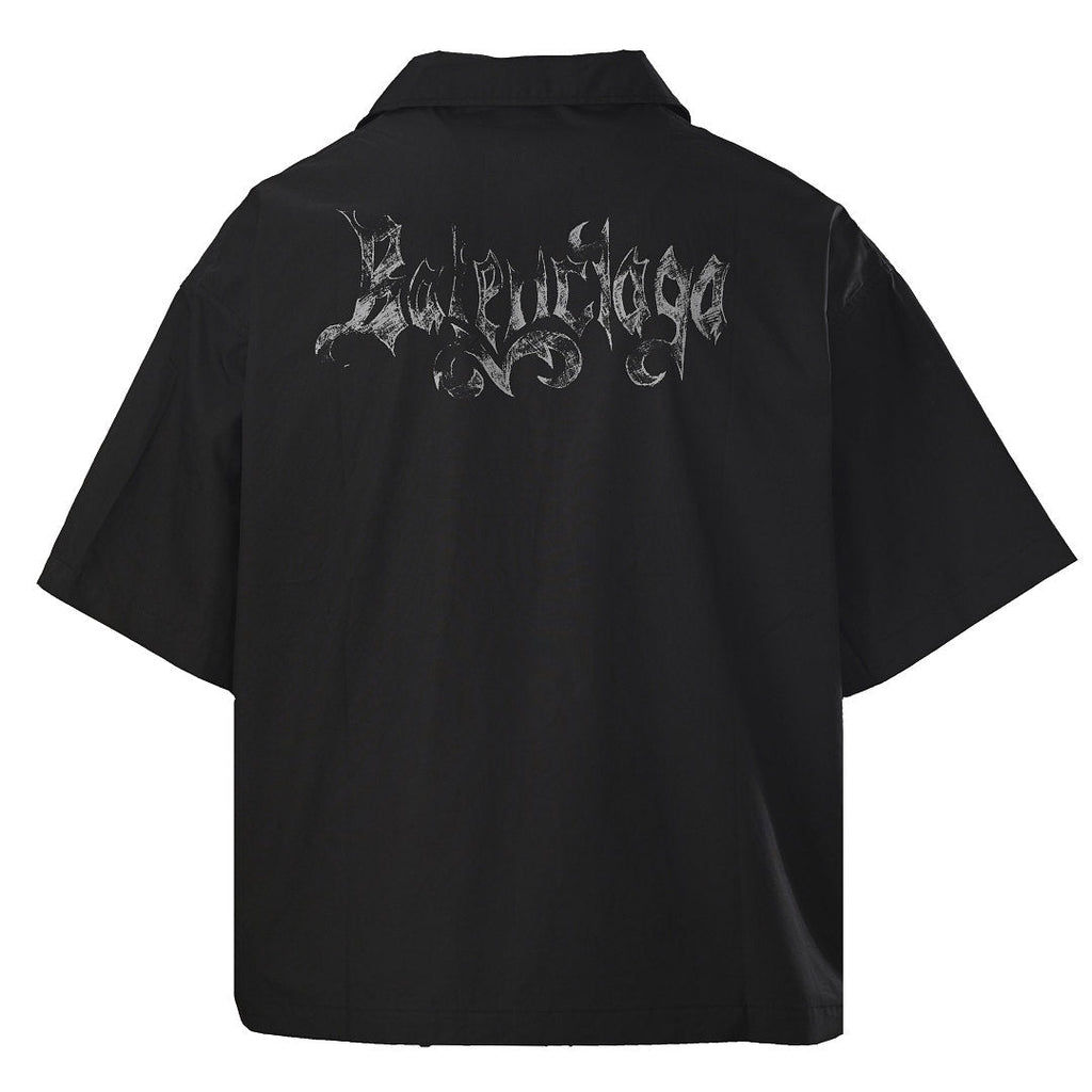 Balenciaga Script Logo Short-Sleeve Shirt – Black