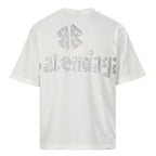 Balenciaga Silver Raised Tape Logo T-Shirt – White
