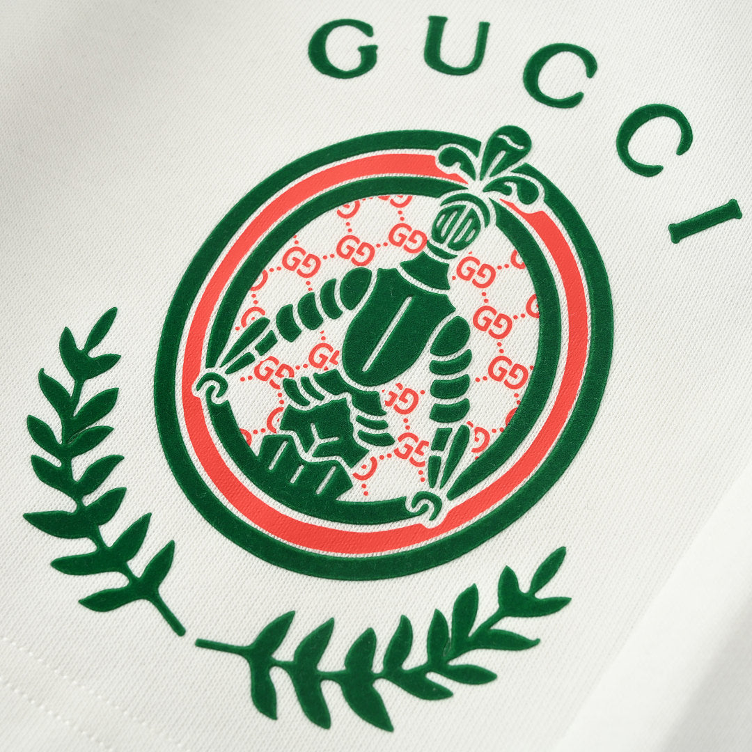 Gucci Crest Emblem Cotton Fleece Shorts – Off-White