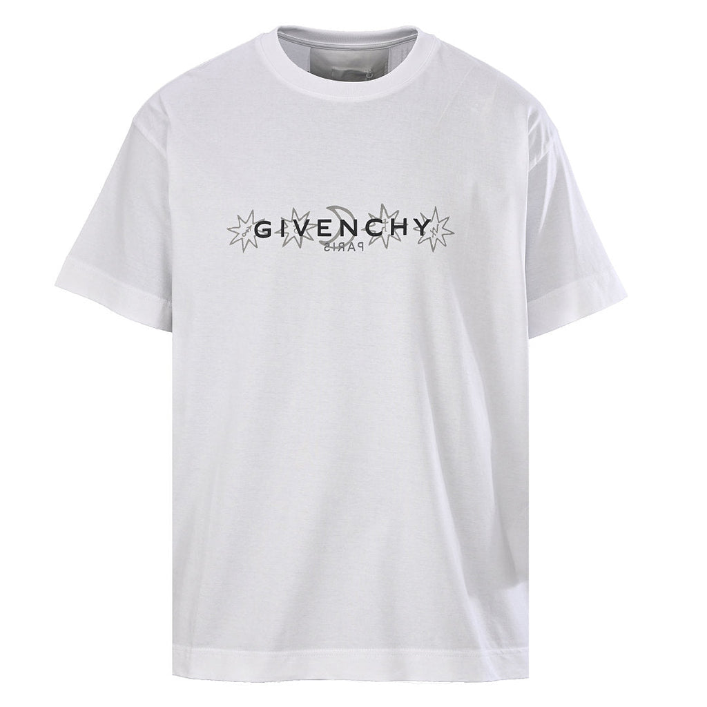 Givenchy Paris Star & Moon Logo Oversized T-Shirt – White
