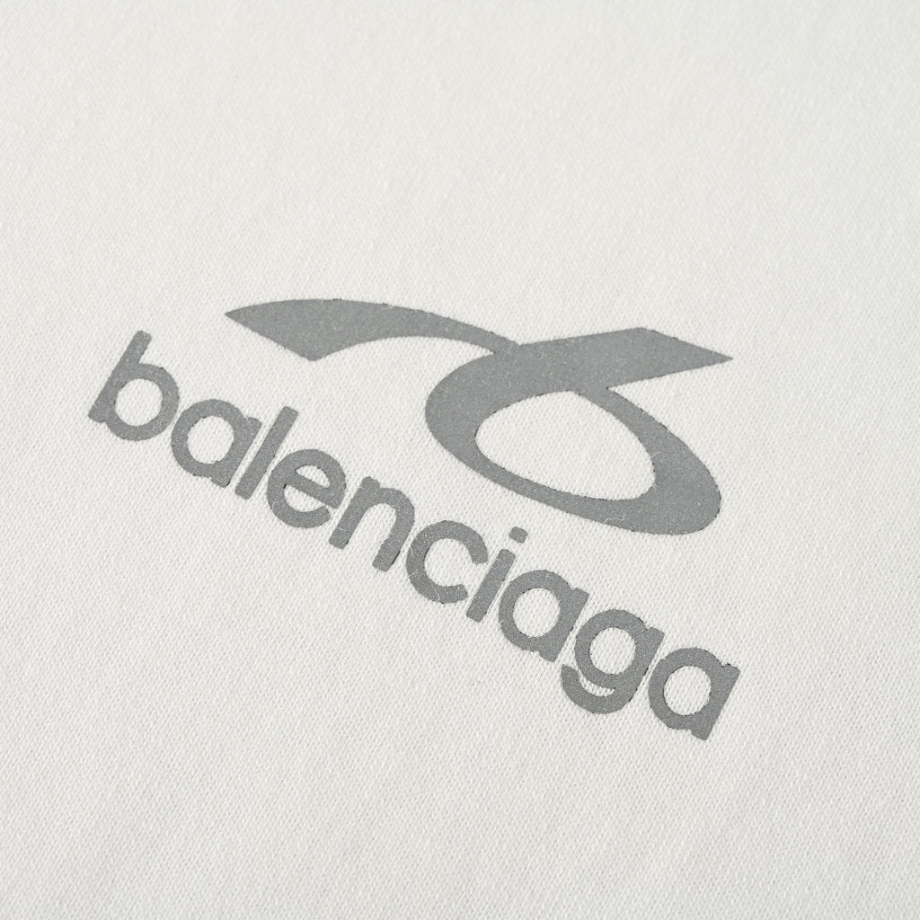 Balenciaga Reflective Sporty B Logo T-Shirt – White
