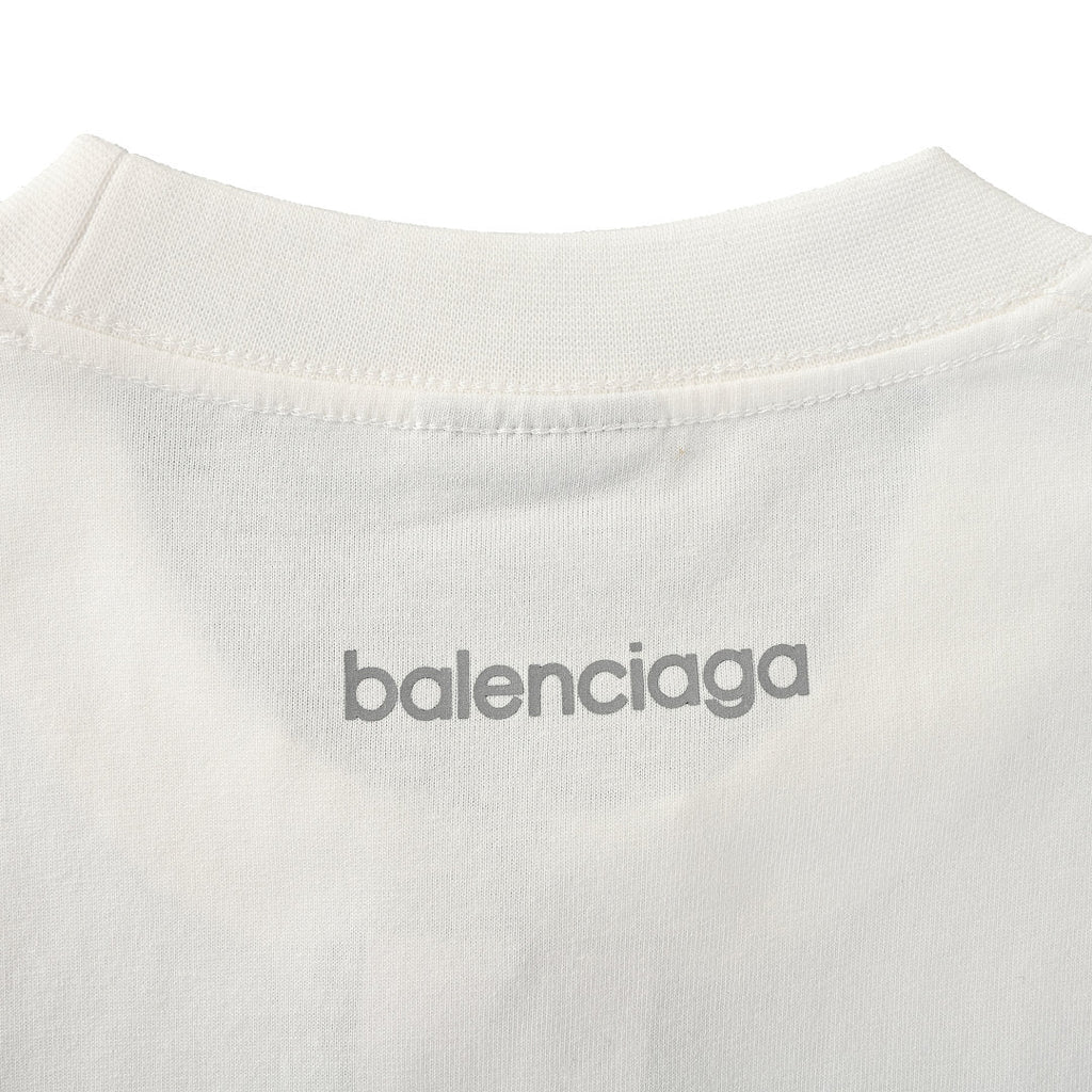 Balenciaga Reflective Sporty B Logo T-Shirt – White