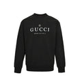 Gucci Black Heavyweight Cotton Serif Logo Print Crewneck Sweatshirt