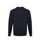 Gucci Navy Fine Knit V-Neck Cardigan with Multicolor Monogram Embroidery