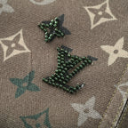 Louis Vuitton All-Over Monogram Crystal-Embellished Hooded Jacket — Khaki