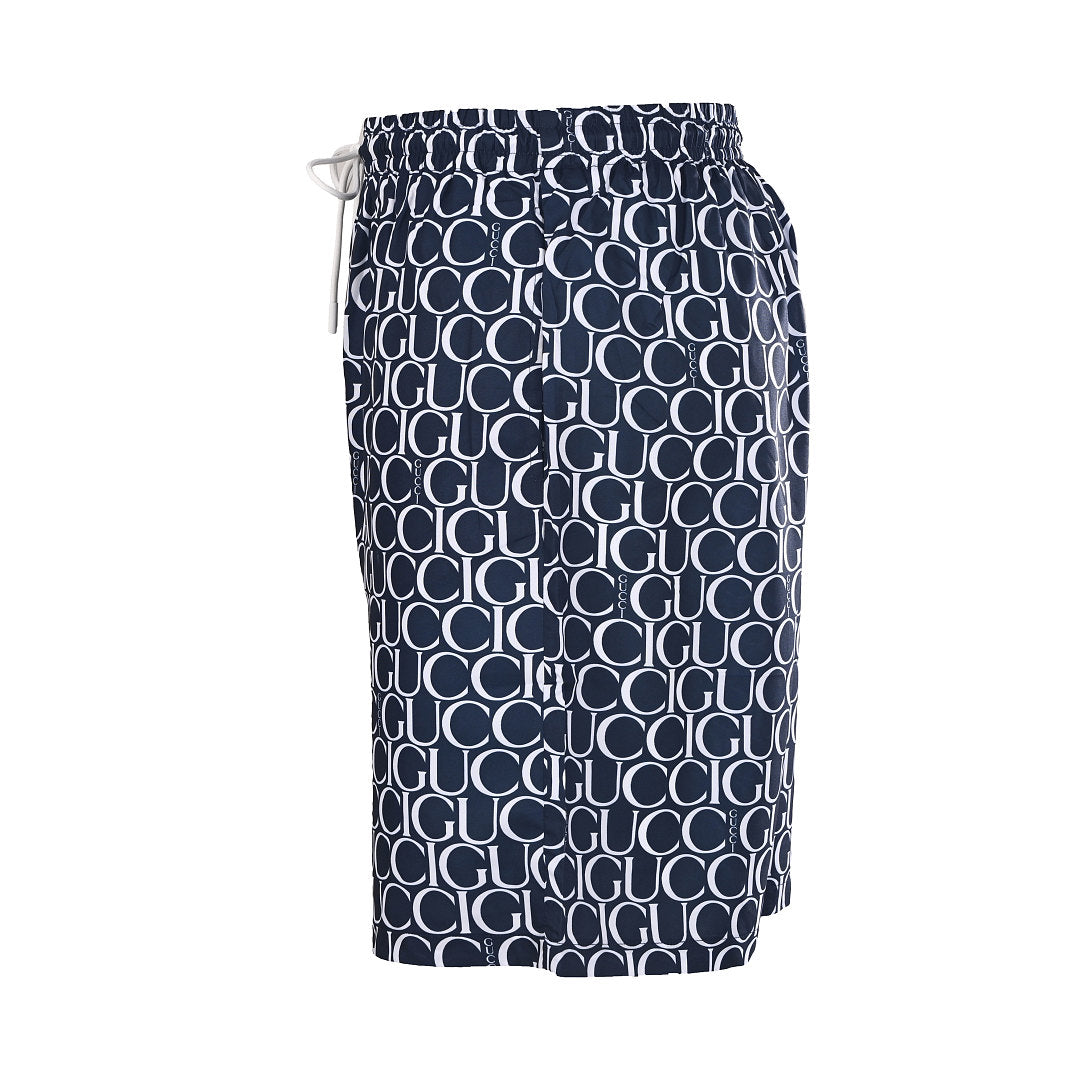 Gucci All-Over Logo Print Swim Shorts – Navy