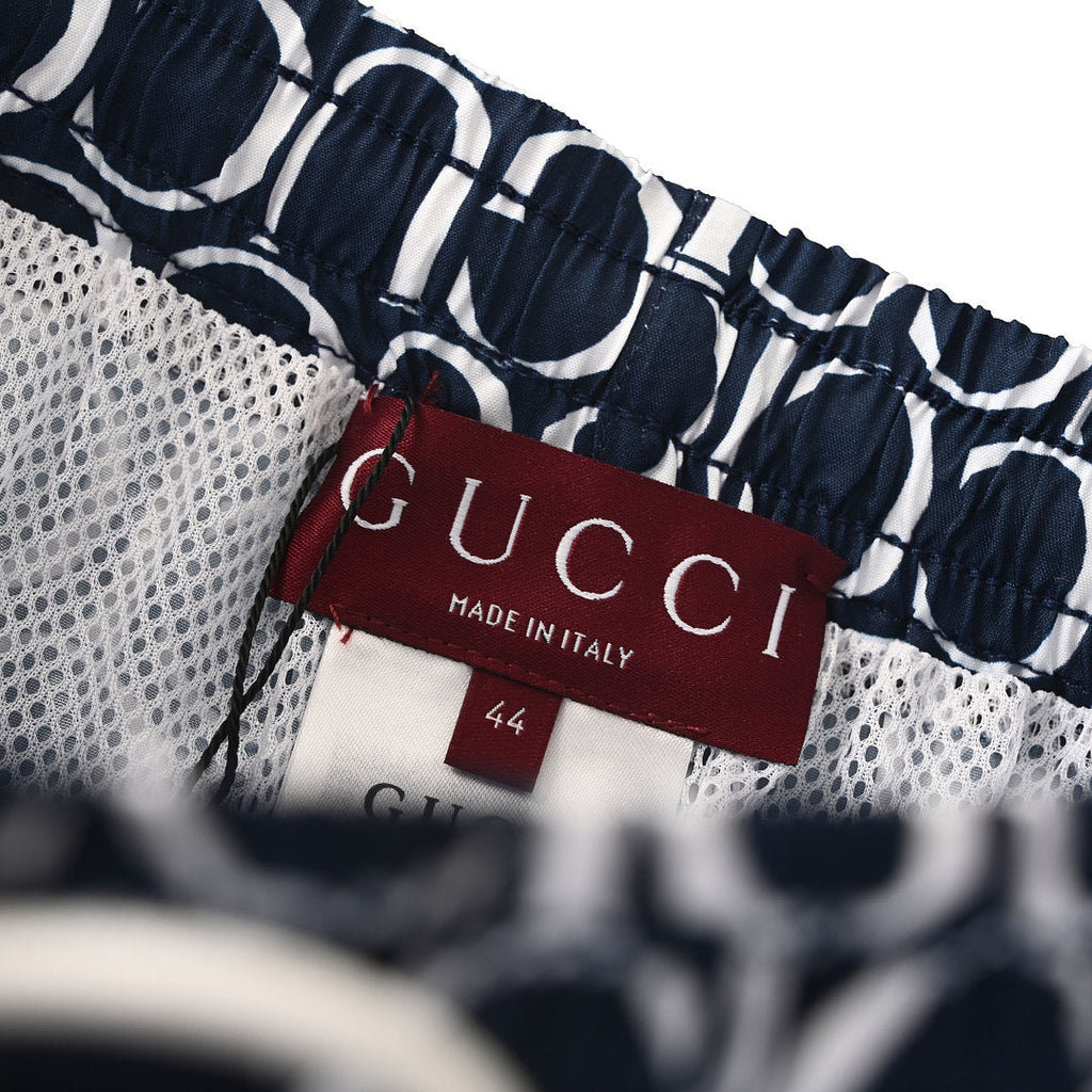 Gucci All-Over Logo Print Swim Shorts – Navy