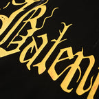 Balenciaga Gothic Metal Logo Distressed T-Shirt – Washed Black