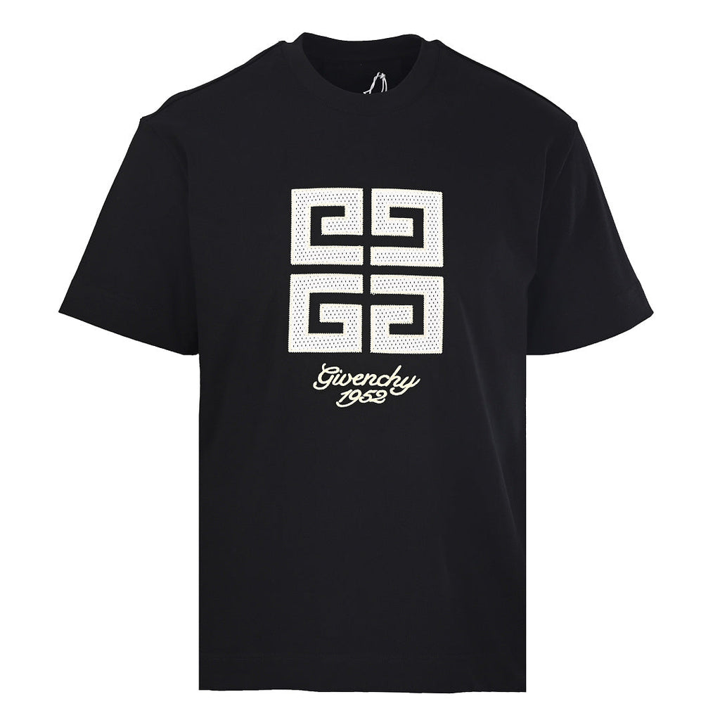 Givenchy 4G Logo 1952 Embroidered Patch Oversized T-Shirt – Black