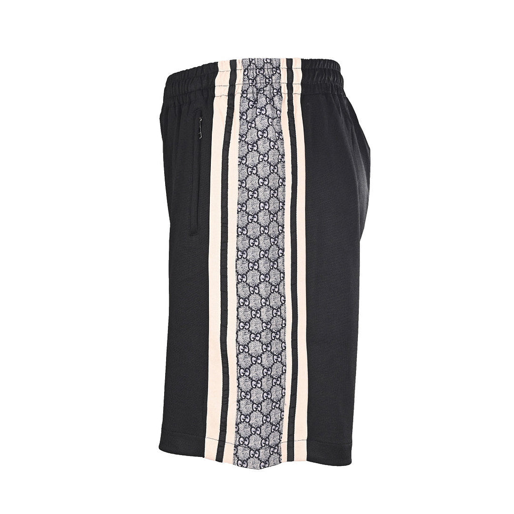 Gucci GG Monogram Jacquard Side Band Jersey Shorts – Black