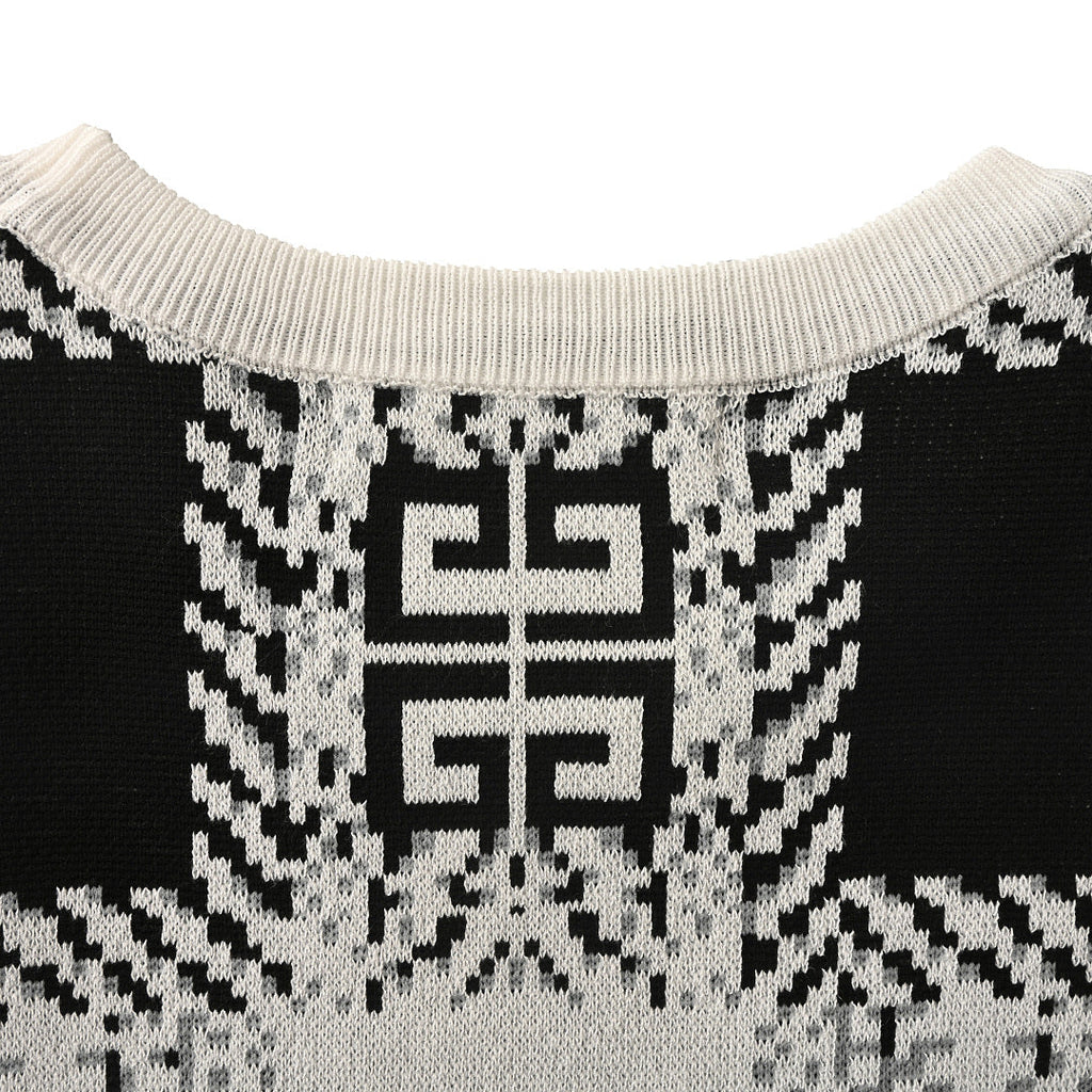 Givenchy 4G Monogram Jacquard Knit T-Shirt – Black & White
