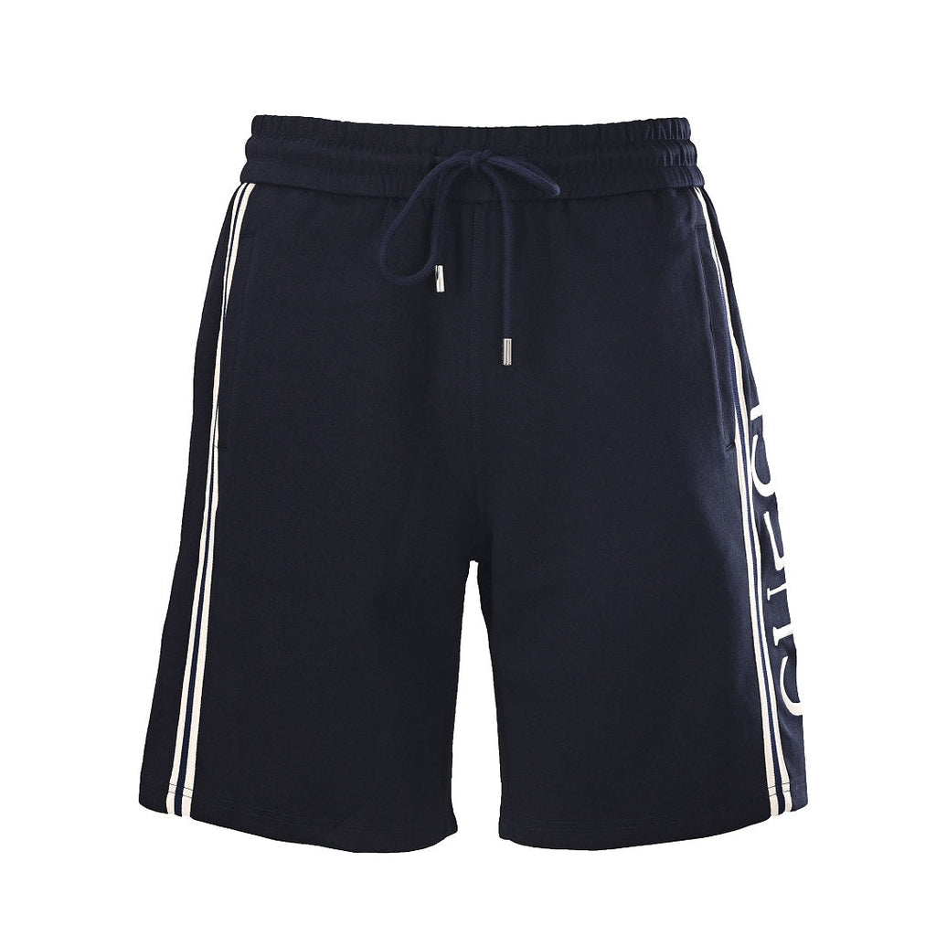 Gucci Script Logo Side Stripe Cotton Fleece Shorts – Black
