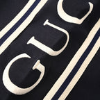 Gucci Script Logo Side Stripe Cotton Fleece Shorts – Black