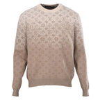 Louis Vuitton Monogram Gradient Jacquard Crewneck Sweater — Camel