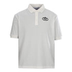 PRADA Oval Embroidery Short-Sleeve Polo Shirt