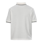 PRADA Short-Sleeve Polo Shirt with Black Stripe Detail