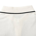PRADA Short-Sleeve Polo Shirt with Black Stripe Detail