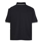 PRADA Short-Sleeve Polo Shirt with Black Stripe Detail