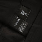 PRADA Short-Sleeve Polo Shirt with Black Stripe Detail