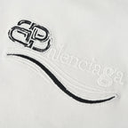 Balenciaga Crewneck T-Shirt – Multi-Layer Wave Embroidery