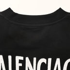 Balenciaga Crewneck T-Shirt – Multi-Layer Wave Embroidery