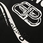 Balenciaga Crewneck T-Shirt – Multi-Layer Wave Embroidery