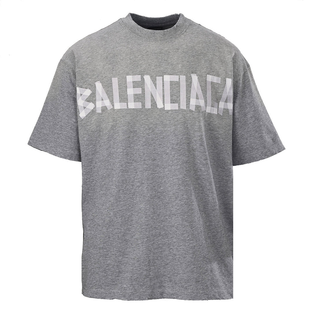 Balenciaga Masking Tape Logo T-Shirt – Grey