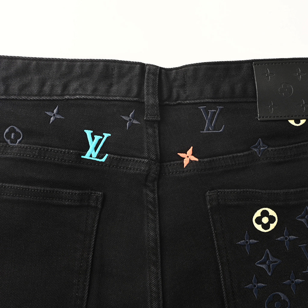 Louis Vuitton Black High-Waisted Straight-Leg Jeans