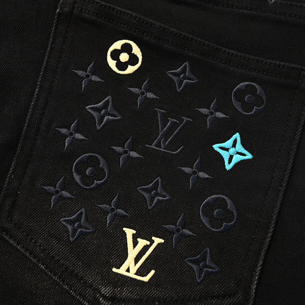 Louis Vuitton Black High-Waisted Straight-Leg Jeans