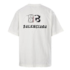 Balenciaga BLCG Double-B Contrast Logo T-Shirt – White