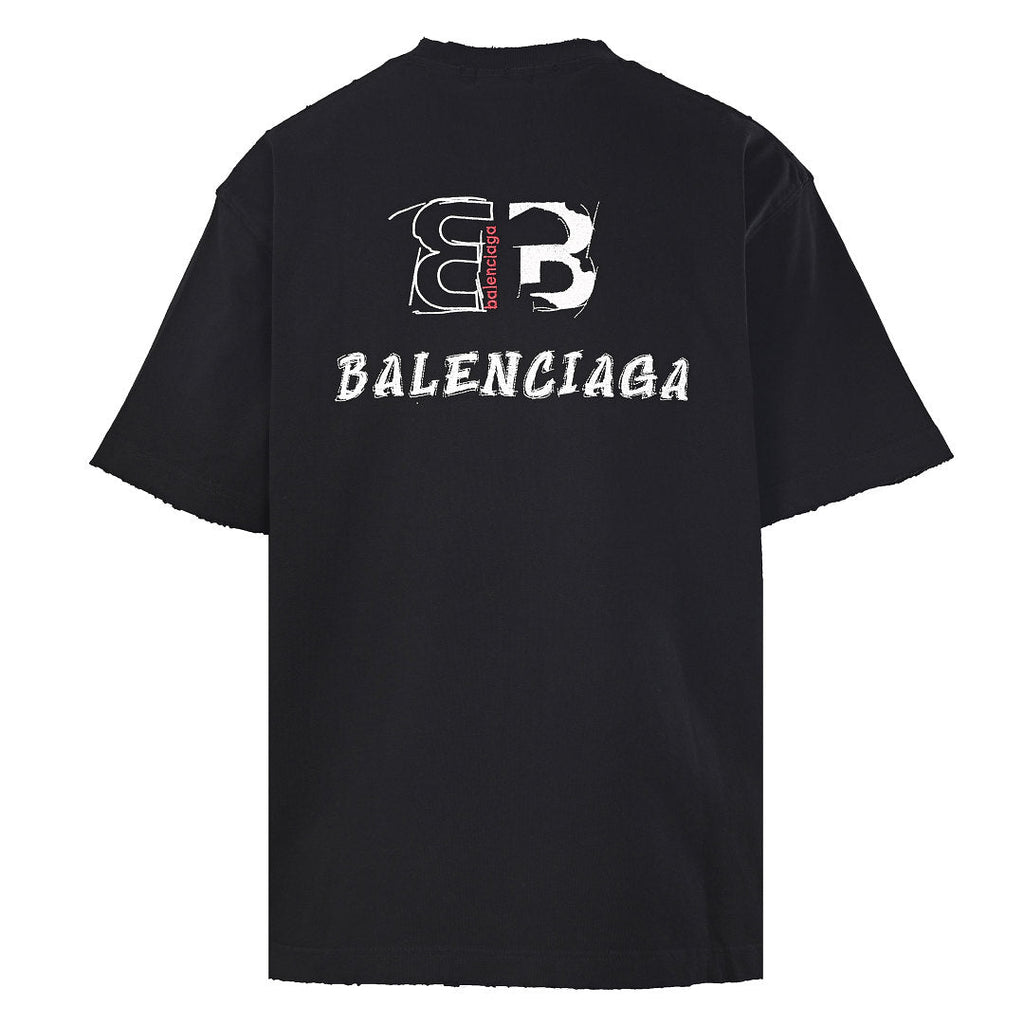Balenciaga BLCG Double-B Contrast Logo T-Shirt