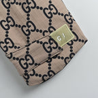 Gucci Beige GG Monogram Jacquard Black Colorblock Full-Zip Hooded Windbreaker Jacket