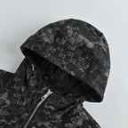 Gucci Black GG Monogram Camo Floral Jacquard Full-Zip Hooded Field Jacket