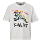 BURBERRY Graffiti Equestrian Knight Print Crew-Neck Short-Sleeve T-Shirt