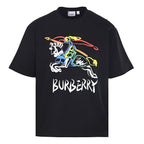 BURBERRY Graffiti Equestrian Knight Print Crew-Neck Short-Sleeve T-Shirt