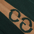 Gucci Forest Green All-Over Monogram Jacquard Crewneck Knit Sweater