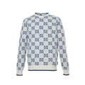 Gucci Ivory All-Over Monogram Jacquard Crewneck Knit Sweater