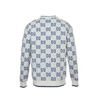 Gucci Ivory All-Over Monogram Jacquard Crewneck Knit Sweater
