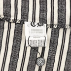 Chrome Hearts Cross Stripe Long-Sleeve Polo Shirt — Black & White