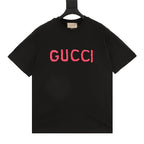 Gucci Pink Short-Sleeve Top with Embroidered Lettering