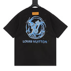 Louis Vuitton SS26 Blue Swirl LV Spray Ink Print T-Shirt