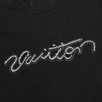 Louis Vuitton SS26 Handwritten LV Rhinestone Signature T-Shirt