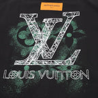 Louis Vuitton SS26 Spray Ink Monogram Linear LV Logo Embroidered T-Shirt