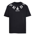 PRADA T-shirt with small figure graphic at the neckline