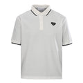PRADA Short-Sleeve Polo Shirt with Black Stripe Detail