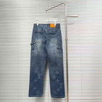 Louis Vuitton Logo-Embroidered Straight-Leg Jeans