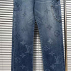 Louis Vuitton Logo-Embroidered Straight-Leg Jeans