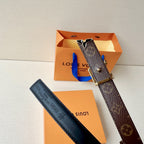 Women's Louis Vuitton Monogram Belt | LV Gold Buckle | Luxury Leather